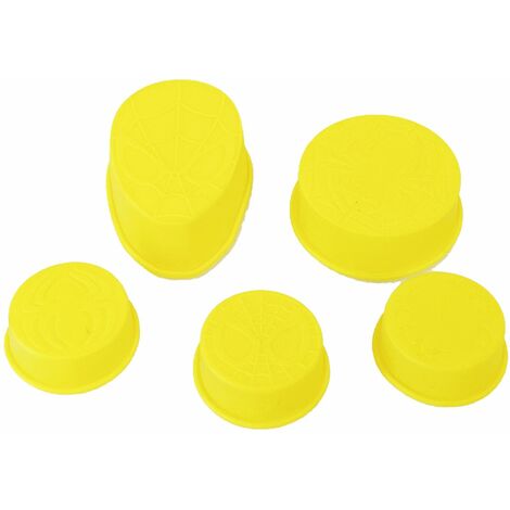 5 Petits moules souples Spiderman Jaune