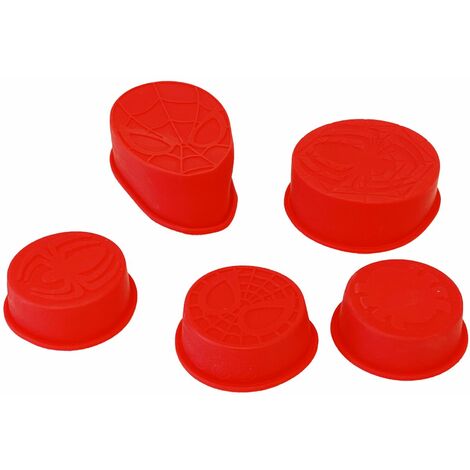 5 Petits moules souples Spiderman Rouge