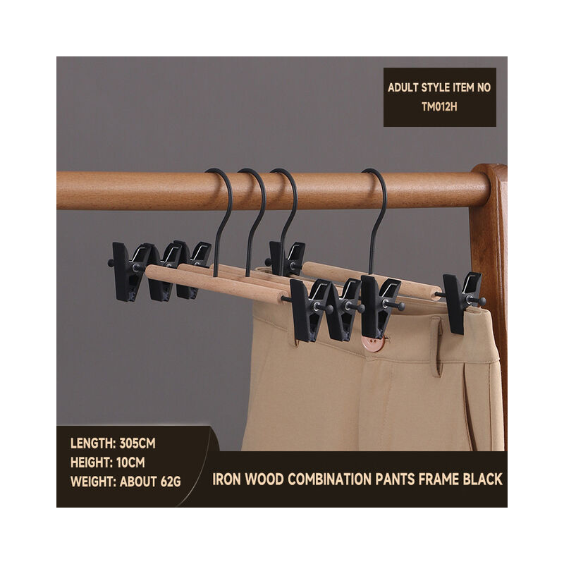 5 pezzi appendiabiti in ferro e legno con Clip per...