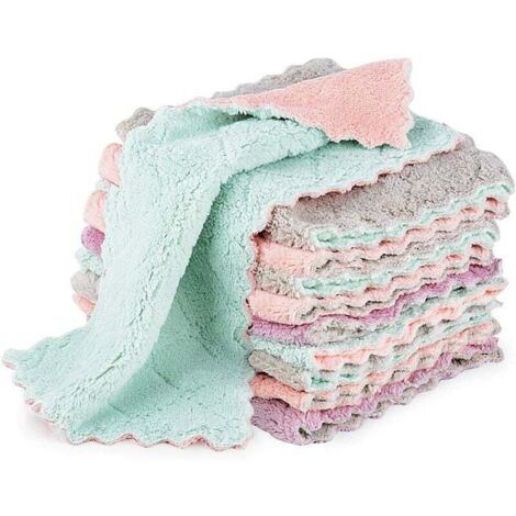 5 pezzi di panni assorbenti da cucina, panni in microfibra bifacciali per la pulizia di cucina e auto, 15x26 cm