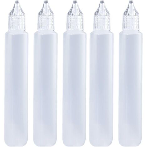 5 pezzi flaconi contagocce in plastica da 30 ml, comprimibili e multifunzionali per colla e altri liquidi