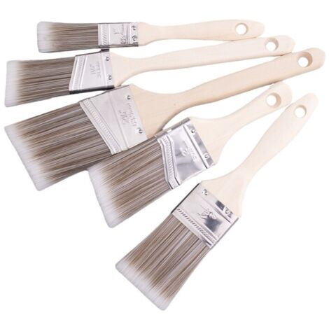 5 pezzi pennelli per pittura murale, set di pennelli per vernice per legno, pennelli con manico per legno, metallo, mobili, dipinti