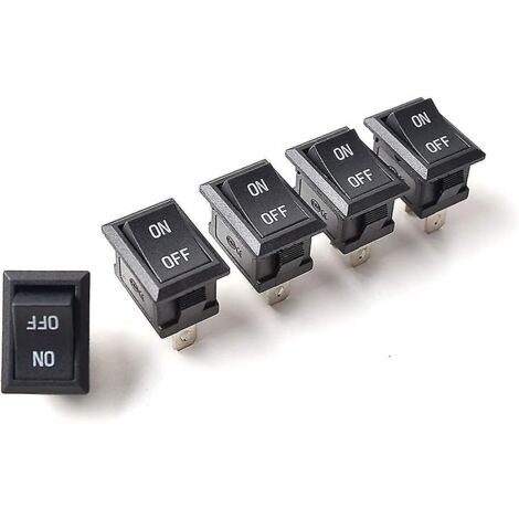 5 Pices-bascule Interrupteur 2 Broches, Mini On/off Commutateur Bouton Pour Ac 125v-250v Dc 12v 24v 36v 48v 60v Moto Bateaux Interrupteur Cafetire