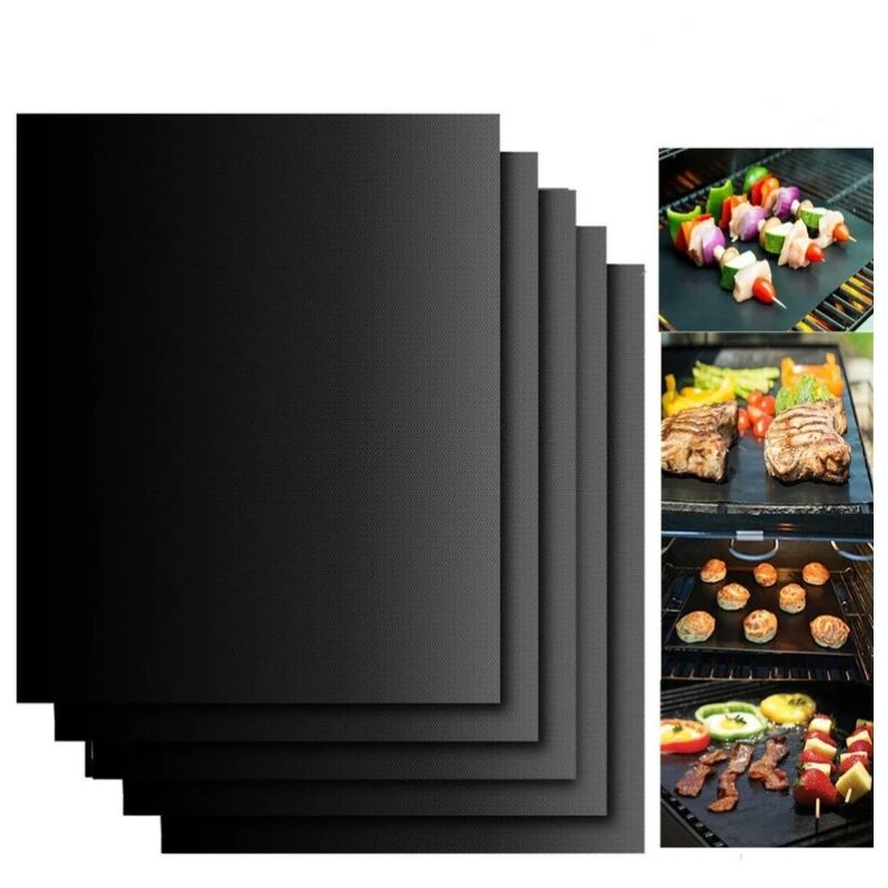 Serbia - 5 pièces bbq bbq tapis bbq cuisson en plein air tapis antiadhésif planche de cuisson réutilisable 40 30cm pour la fête ptfe bbq mat outil