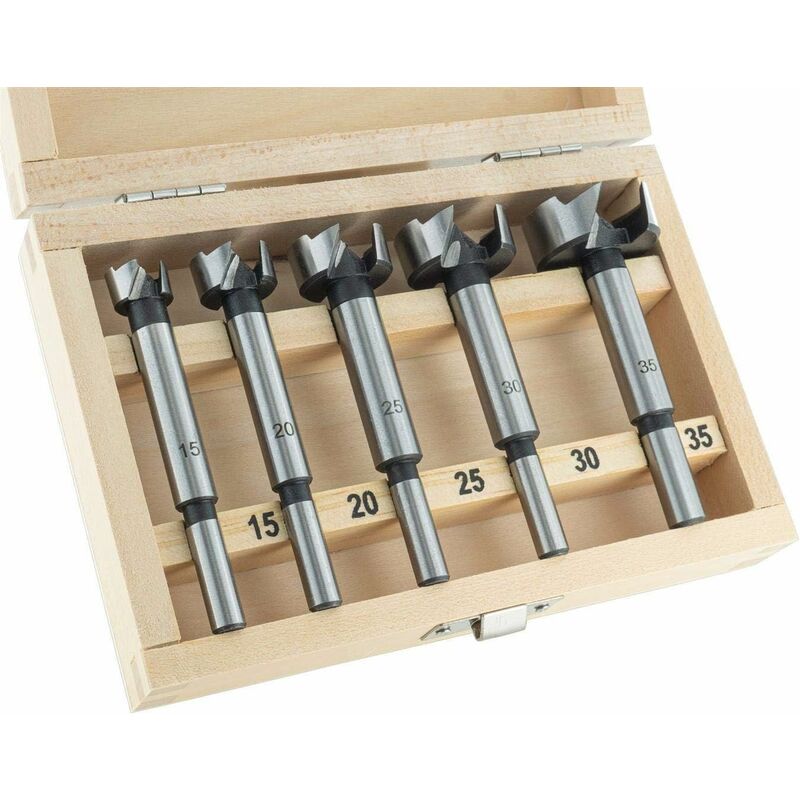 5 pièces boîte en bois métrique formant foret ensemble en acier au carbone bois foret plat aile trou scie-