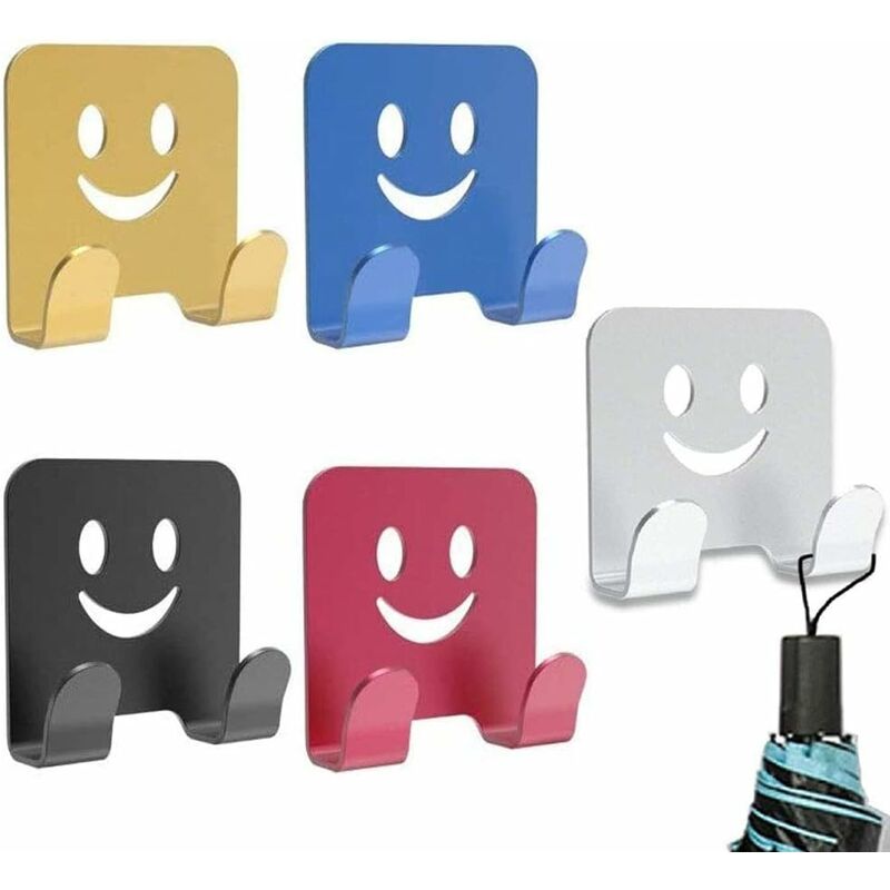 Harry - 5 Pièces Crochet de Support de Rasoir, Crochet Auto-adhésif Polyvalent en Alliage d'Aluminium pour Le Rasoir de Douche, Fiche, Clés,