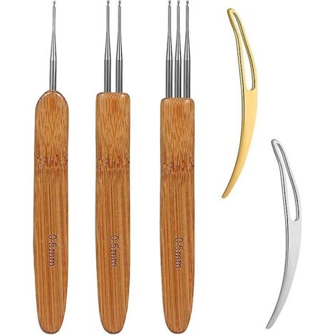 5 Pices Dreadlock Crochet Outil Cheveux Crochet Aiguille Compris 3pcs Dreadlock Crochets Avec Diffrentes Aiguilles Crochet 2pcs Outils Verrouillag