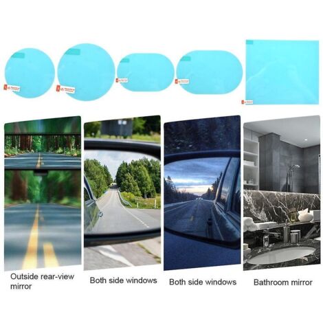 5 Pices Film De Rtroviseur De Voiture Film Miroir Impermable Anti-pluie Film Voiture De Revtement Nano Anti-bue Pour Rtroviseurs De Voiture Et Fen