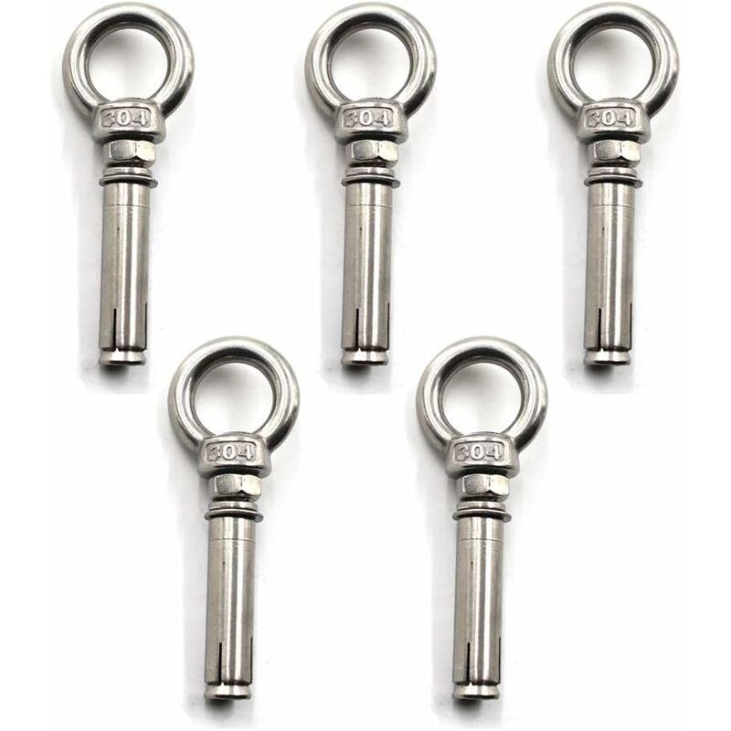 5 pièces M6x100mm Anneau de levage à anneau à anneau en acier inoxydable 304