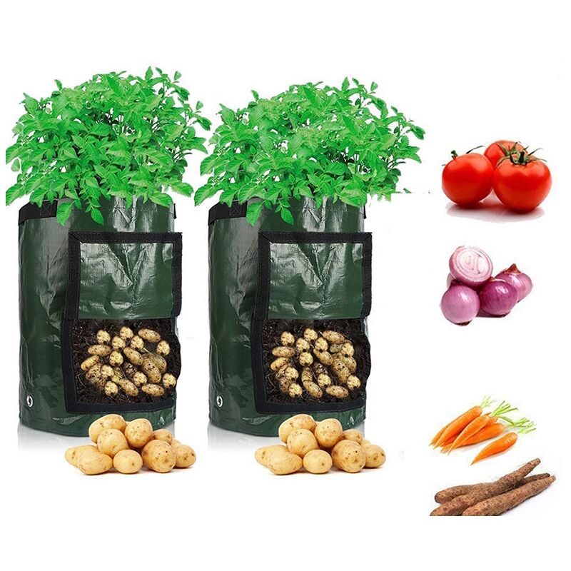 Linghhang - 5 pièces sacs de culture de jardin en plein air potager engrais seau sacs de croissance des plantes 10 gallons 35x45cm