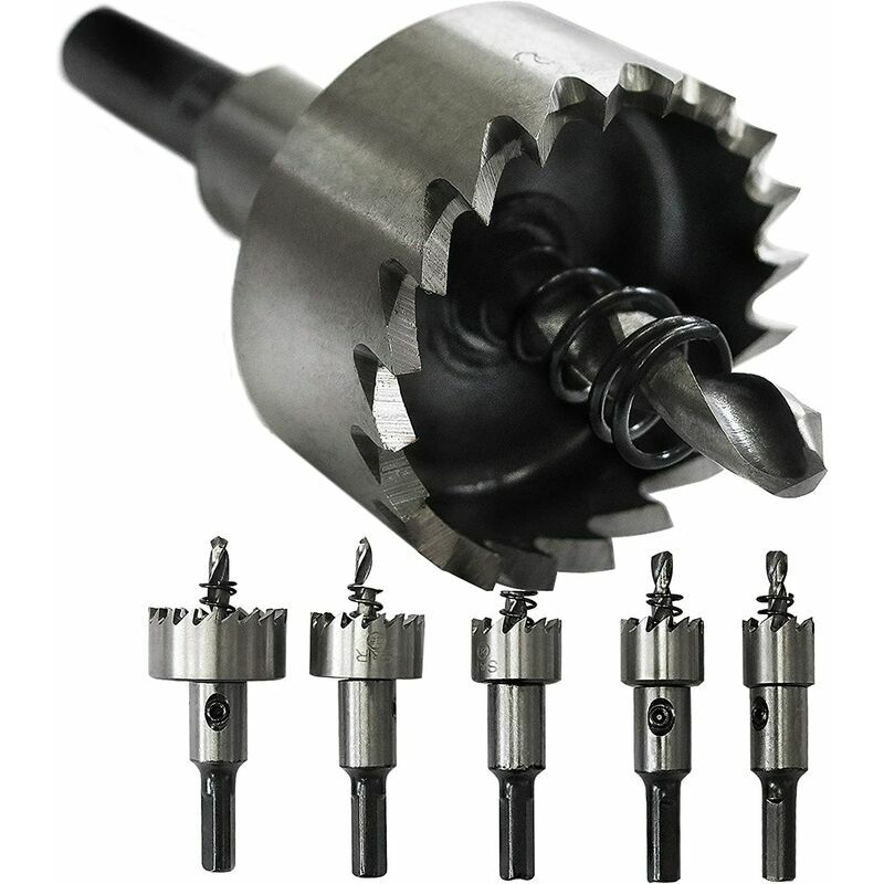 Dazzler - 5 pièces scie cloche en acier haute vitesse foret plaque d'aluminium scie cloche Kit de coupe forets ouvreur outil de coupe ensemble de