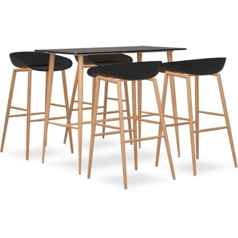 5 Piece Bar Set Black