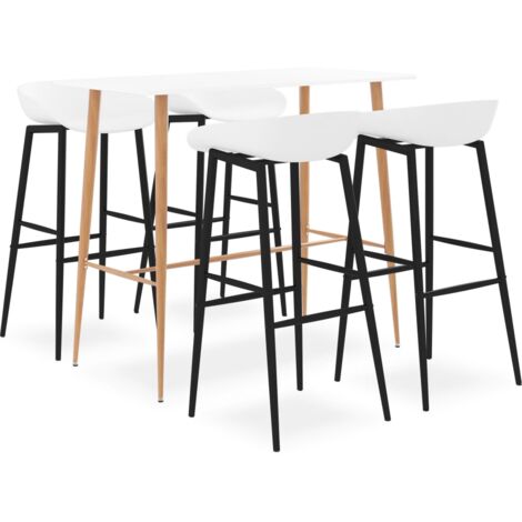 5 Piece Bar Set White vidaXL