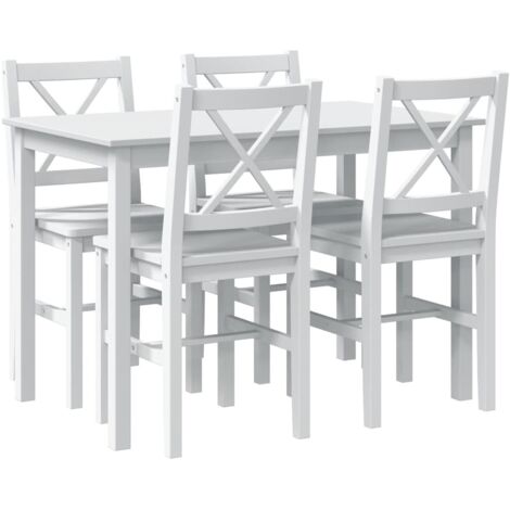 5 Piece Dining Set White vidaXL