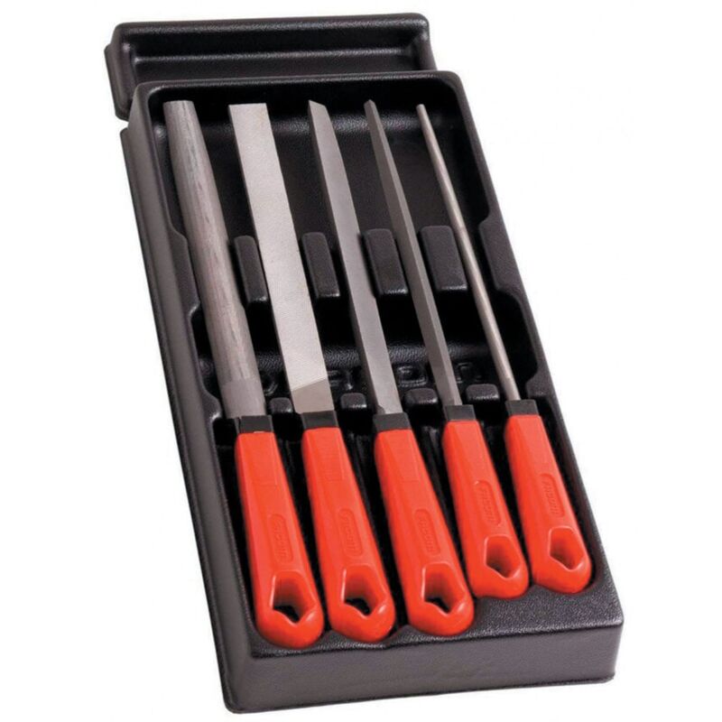 Image of 200MM (8'') 5 Piece Assorted Cut File Set with Handles - Facom