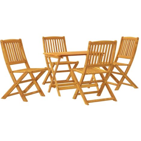 5 Piece Folding Garden Dining Set Solid Wood Acacia vidaXL