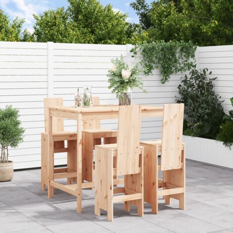 5 Piece Garden Bar Set Solid Wood Pine vidaXL