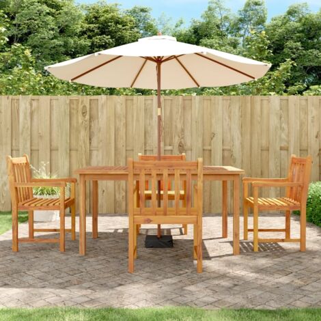 5 Piece Garden Dining Set Solid Wood Acacia vidaXL