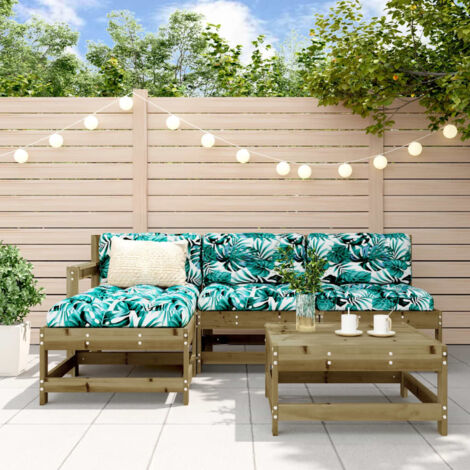 5 Piece Garden Lounge Set Impregnated Wood Pine vidaXL