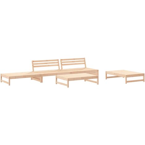 5 Piece Garden Lounge Set Solid Wood Pine vidaXL