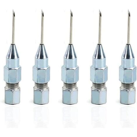 5-piece grease gun needle tip nozzle, grease injector needle for lubrication in tight-fitting sealed bearings and universal joints