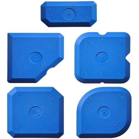 5-piece joint smoothing set, silicone and acrylic joint scrapers, silicone joint scraper set, smoothing spatula