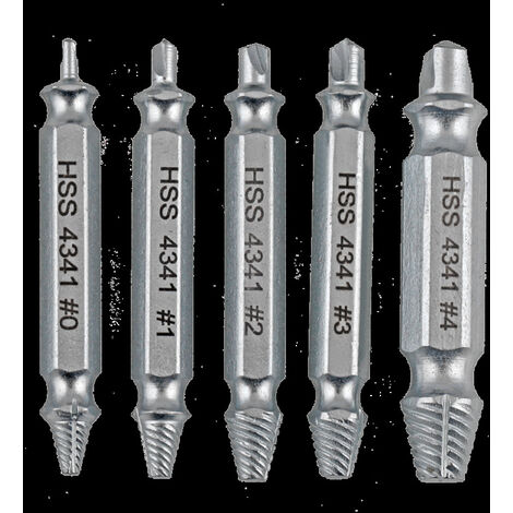 5 Piece Puller Set，Damaged Screw Extractor Kit and Stripped Screw Extractor Kit. It's a Hassle-Free Broken Bolt Puller and Screw Remover Set -Silver