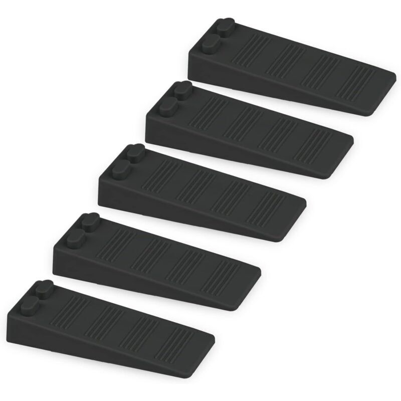 5-piece set of soft rubber doorstops, adjustable height, non-slip, non-toxic, odorless, protects floors and walls, for carpets, concrete, and parquet
