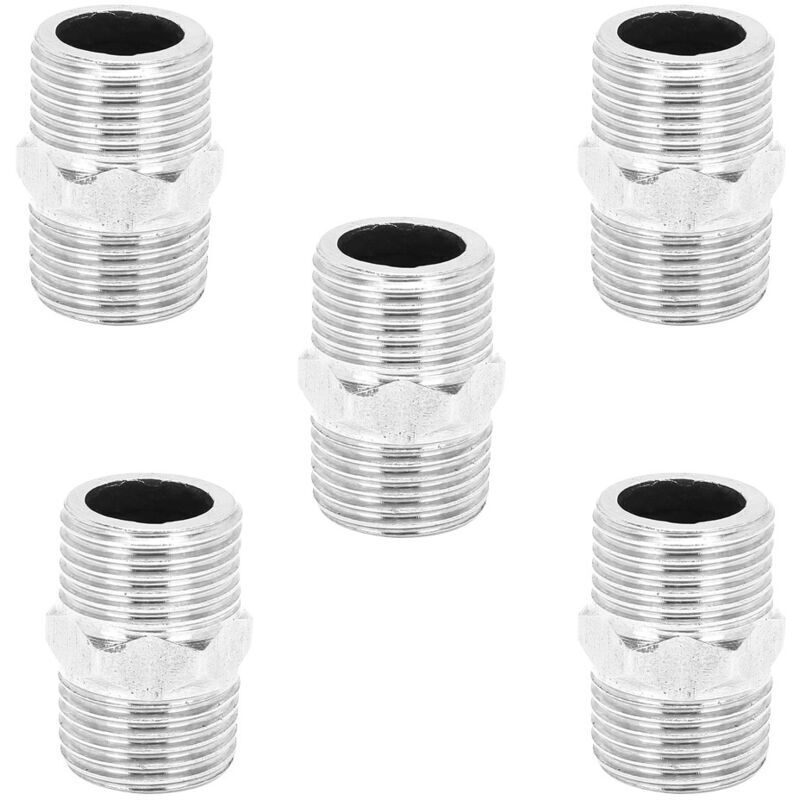 Image of 5-piece stainless steel 1/2in hexagonal nipple&hellip;