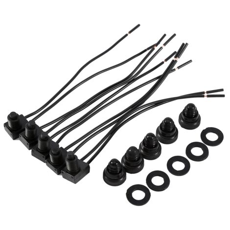 5 pièces 12 V étanche bouton poussoir marche/arrêt avec 4 "cbles pour moto voiture