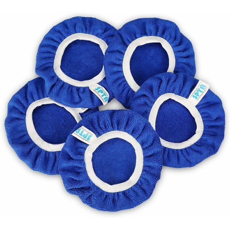 5 Pièces (125-150mm) Bonnets de lustrage Bonnets en Microfibre de Polissage Ensemble de Bonnets de Polissage Polissage polir Bonnets électrique pour