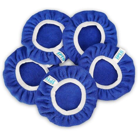 5 Pièces (125-150mm) Bonnets de lustrage Bonnets en Microfibre de Polissage Ensemble de Bonnets de Polissage Polissage polir Bonnets électrique pour Polisseuse-lustreuse orbitale