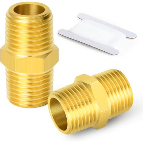 5 pièces 3/8" x Laiton BSP Mâle Hex Mamelon Raccord, à Connecteur Droit - 3/4"M