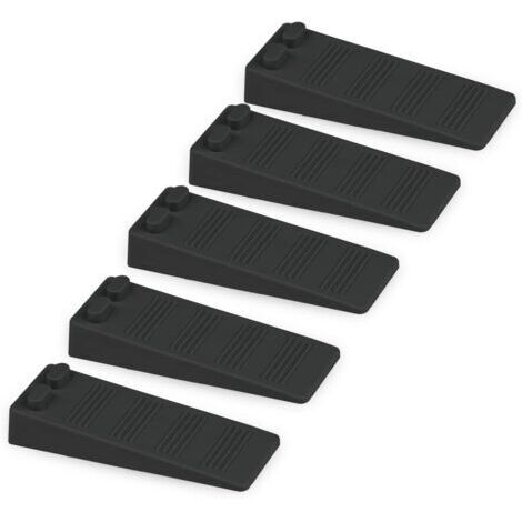 5 pièces (49,31,5 cm) cales de porte en caoutchouc souple noir, blocs antidérapants à hauteur réglable, protections de sol et de mur