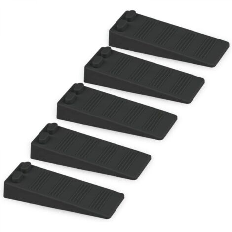 5 pièces (49,31,5 cm) cales de porte en caoutchouc souple noir, blocs antidérapants à hauteur réglable, protections de sol et de mur