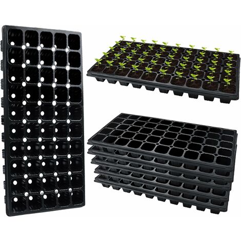 Seed Trays Fuuner 6pcs Plateaux de Germination de Graines des Semences Bacs à Semis avec Étagère en Plastique Extra Solide Germinateur Pots Kit Plateau de Sprouter dan Jardin Jardinage 