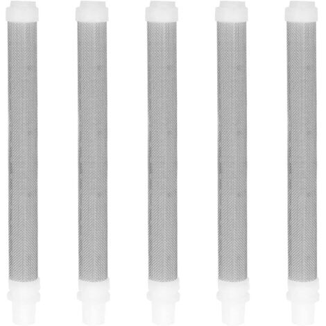 5 Pieces 60 Mesh Filter de Pistolet de Pulvérisation sans Air en Acier Inoxydable Airless Pistole Filtre pour Wagner Airless Paint Spray Gun,100mm (Blanc)