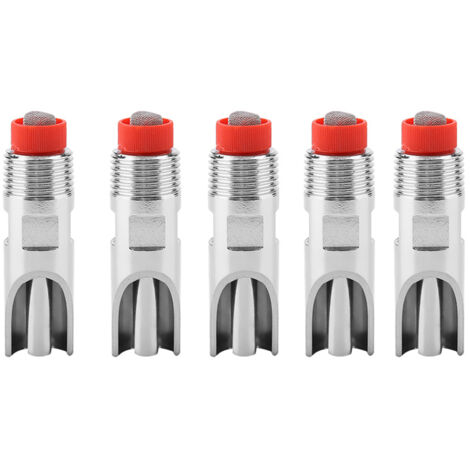 5 pièces Abreuvoir Automatique Bec Canard pour Cochons Acier Inoxydable Bouchon Rouge