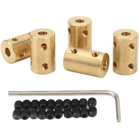 5 Pièces Accouplement d'Arbre Universel en Laiton 5‑5mm pour Moteur RC et Prolongateur d'Arbre