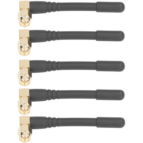 5 Pièces Antenne Haute Gain Connecteur SMA Mâle Coudé Omnidirectionnel pour Réseau Sans Fil