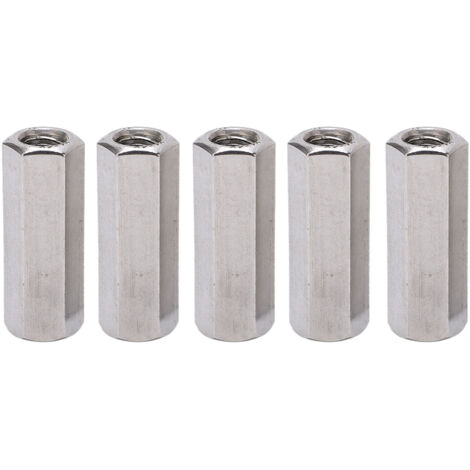 5 pièces argent M12 écrou de couplage hexagonal résistance à la Corrosion robuste 304 ensemble en acier inoxydable