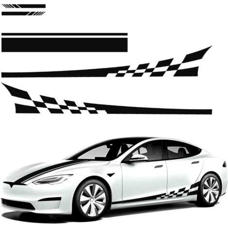 5 pièces autocollants latéraux de voiture autocollants de rétroviseur autocollants de capot de voiture autocollants de sport automobile ensemble de décalcomanies décoratives (noir)