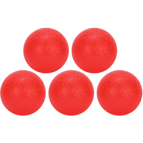 5 pièces Balle de Massage Main Doigt Fitness en Silicone pour Exercice de Force Rouge Dureté 25