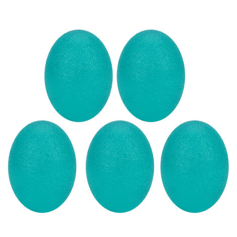 5 pièces Balles de Grip Ovales Élastiques pour Entraînement de Force des Doigts et Poignets, Anti-Stress Vert 35 Degrés