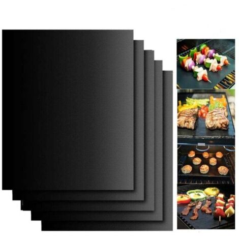 5 pièces BBQ BBQ tapis BBQ cuisson en plein air tapis antiadhésif planche de cuisson réutilisable 40 30cm pour la fête PTFE BBQ mat outil accessoires