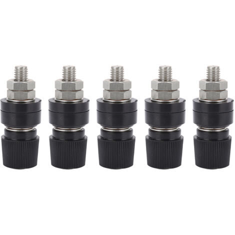 5 pièces Borne M8 en Laiton Nickelé pour Connexion de Machine à Souder - Connecteur de Poste d'Inverseur Noir