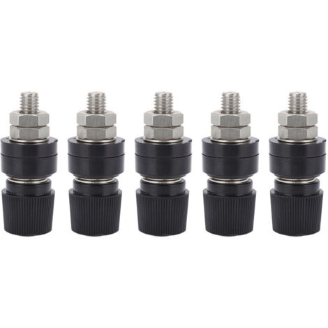 5 pièces Borne M8 en Laiton Nickelé pour Connexion de Machine à Souder - Connecteur de Poste d'Inverseur Noir