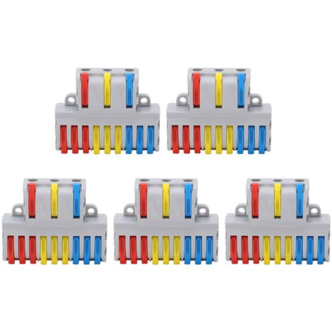 5 Pièces Bornier à Levier Type Écrou, Connexion Rapide 9 en 3, Bloc de Jonction Filaire SPL‑93