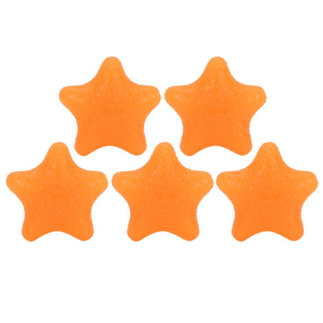 5 pièces Boule Anti-Stress Orange en Forme d'Étoile pour Entraînement de Force des Doigts et Poignets