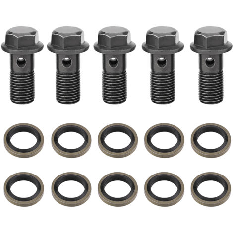 5 pièces boulons Banjo et rondelles de moto pour matre-cylindre d'étrier de frein M10 x 1.25mm